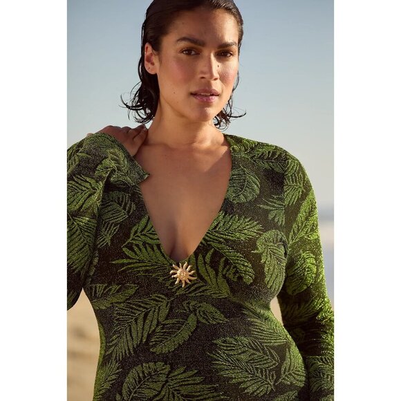 Show Me Your Mumu Plus Lopez Long-Sleeve V-Neck Maxi Dress 3X - Picture 3 of 3